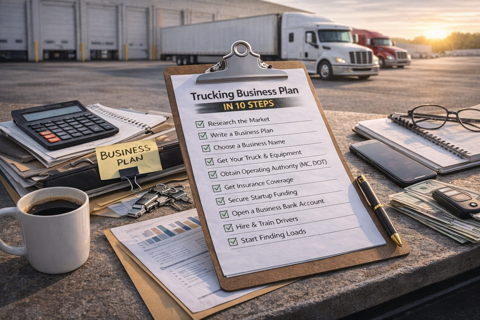 Featured image for article: How to Create a Trucking Business Plan in 10 Steps