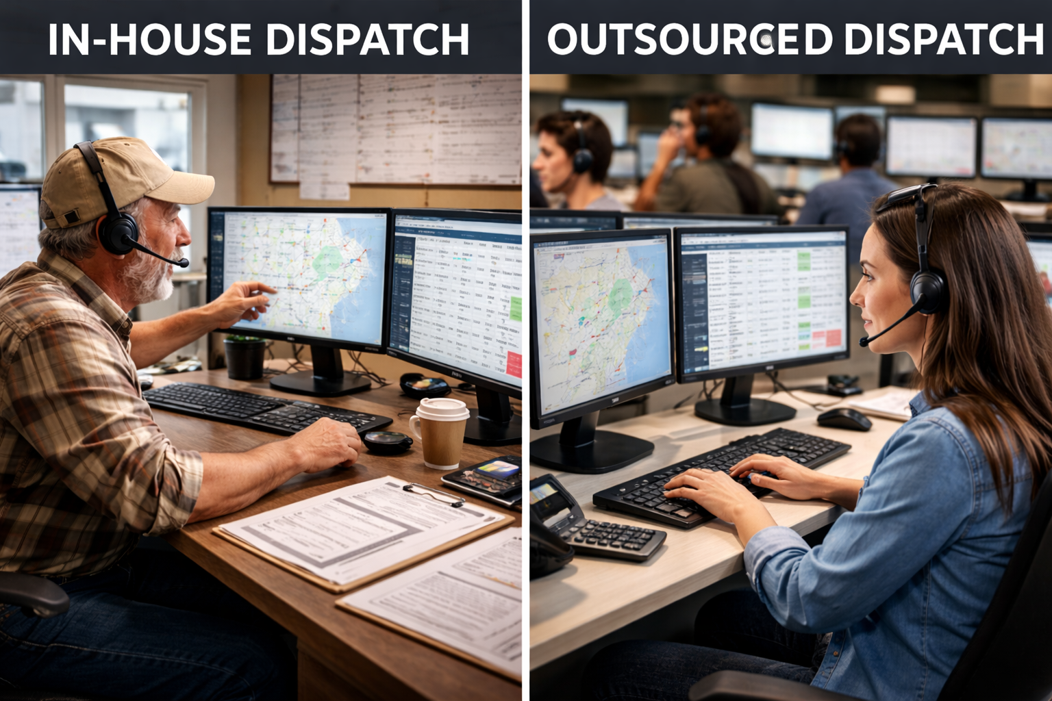 Featured image for article: In-House vs Outsourced Dispatch and Brokers Whats Best for Your Business