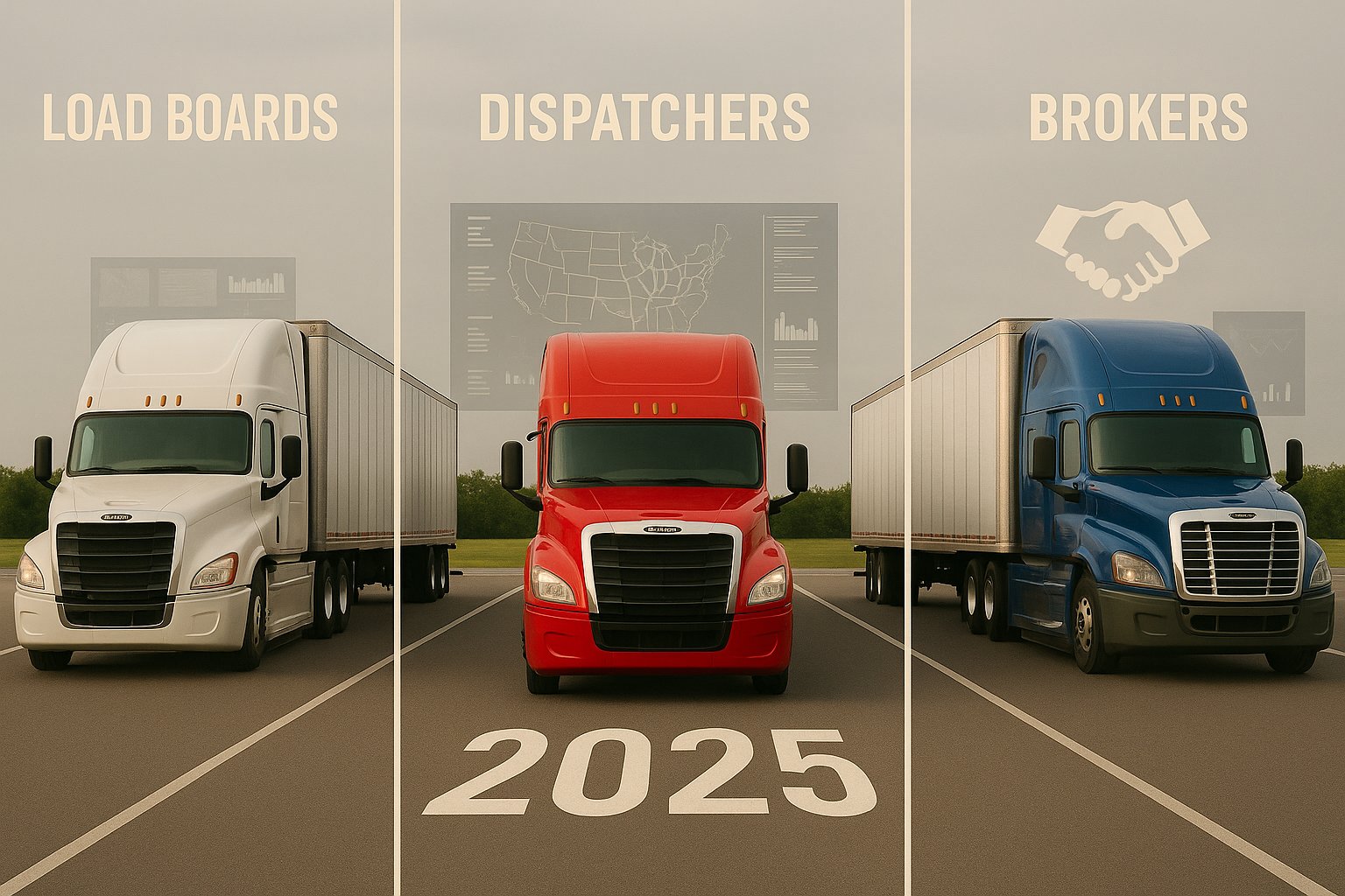 Featured image for article: Load Boards vs Dispatchers vs Brokers 2025 Guide for Truckers