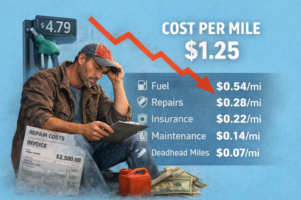 Featured image for article: The Real Cost Per Mile in Trucking Why Profit Still Feels Out of Reach
