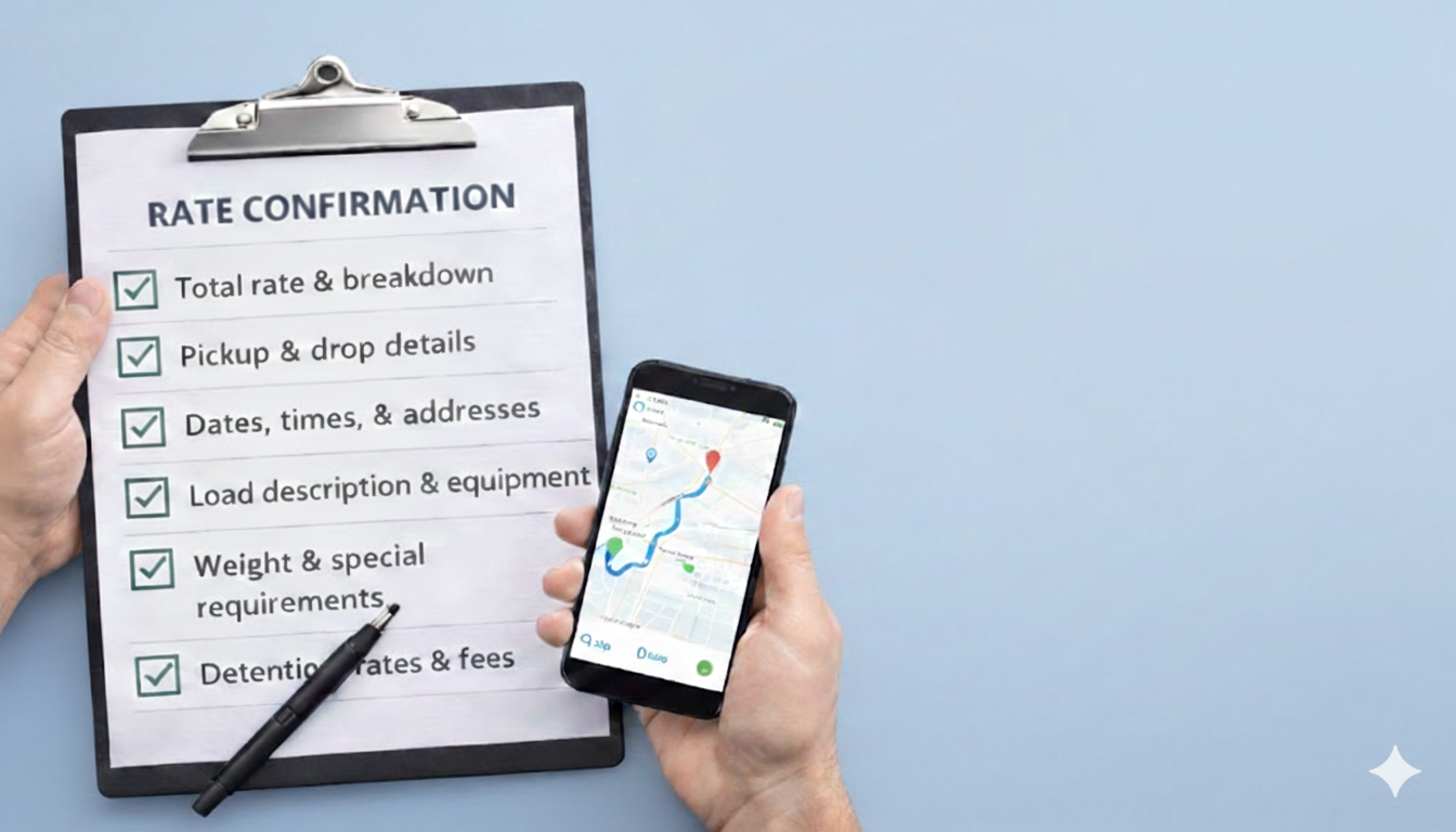 Featured image for article: Rate Confirmation 101 What Owner-Operators MUST Check Before Accepting a Load Fast Checklist